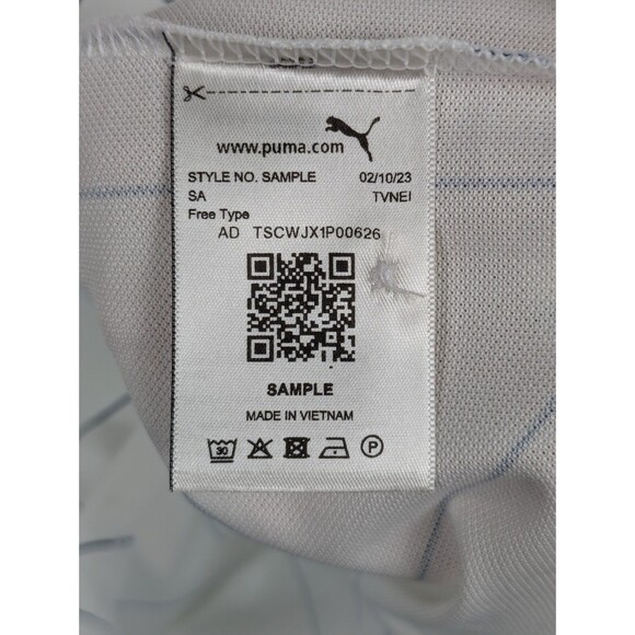Arnold Palmer X Puma Geo Golf Polo Shirt Mens Medium Cloudspun White Blue - Picture 15 of 16
